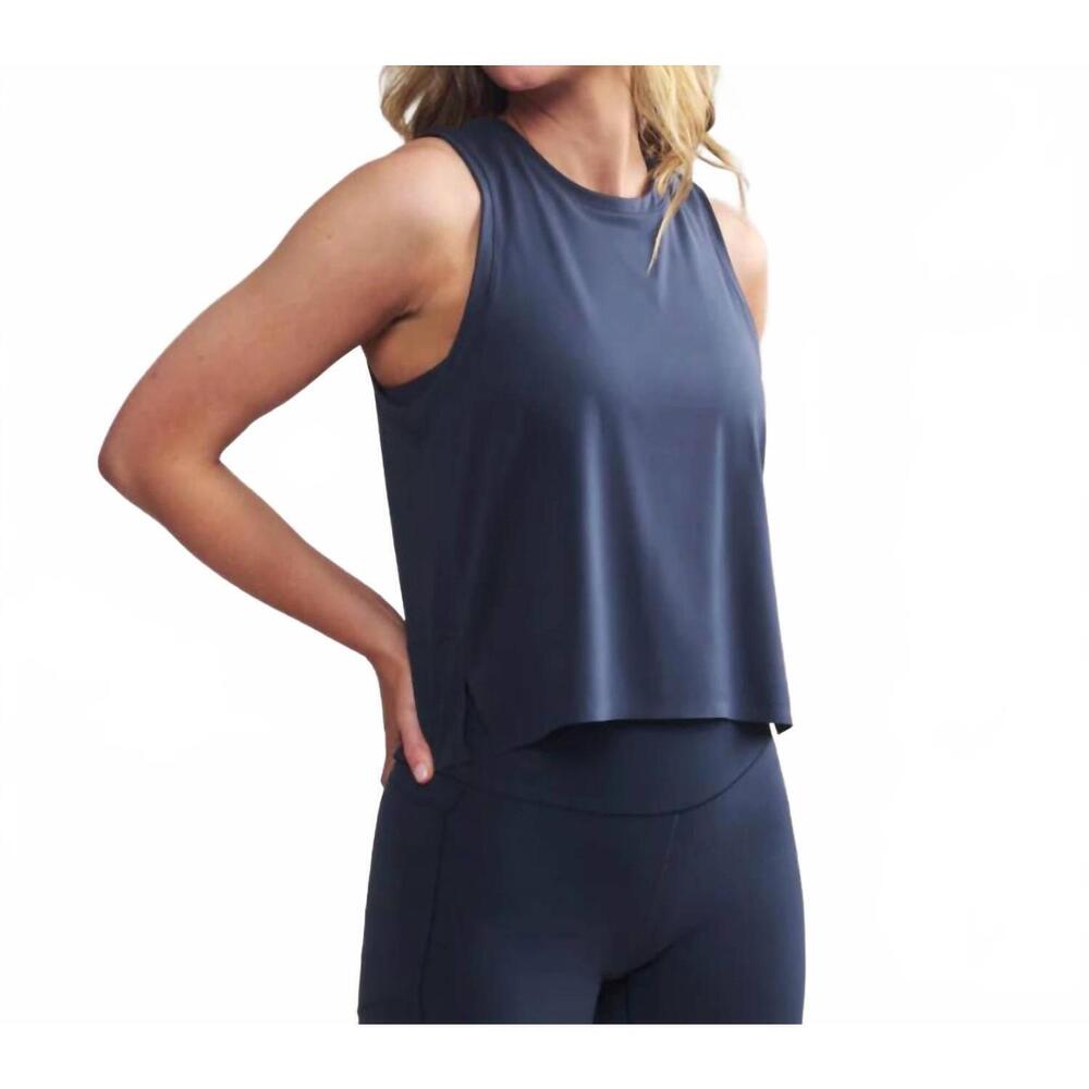NEW RHONE serene tank top in navy blue